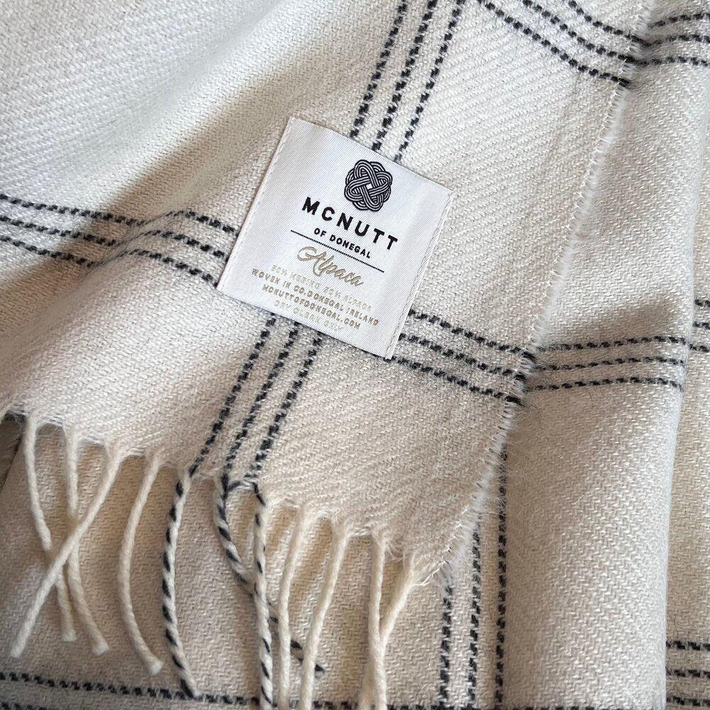 White Pearl Window Alpaca Merino Blankie 200x145 cm