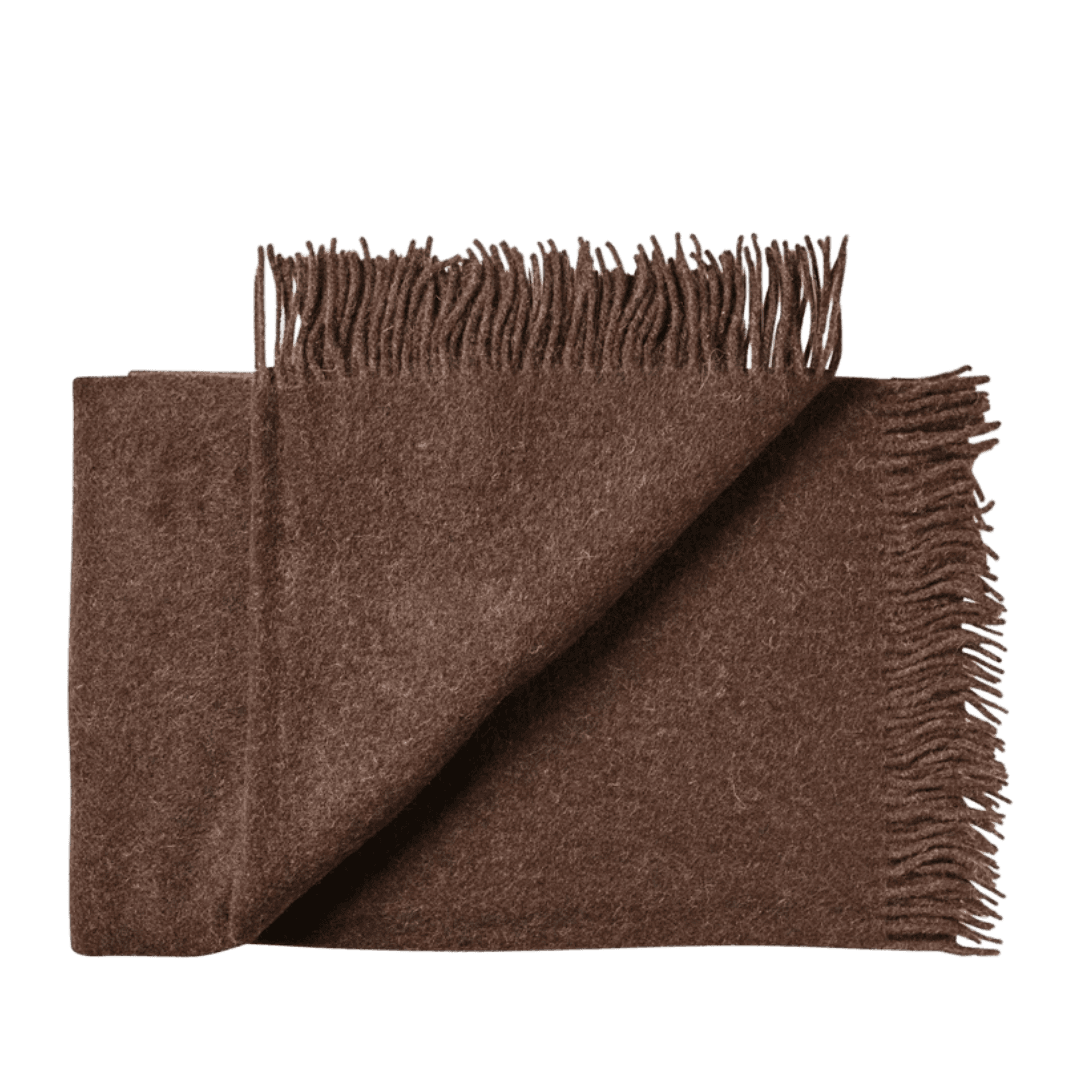 Oxford Alpaca Wol Blankie Donkerbruin 140x240 cm
