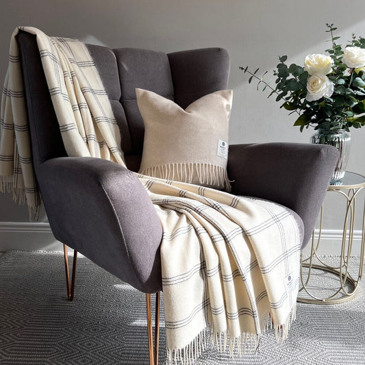 White Pearl Window Alpaca Merino Blankie 200x145 cm