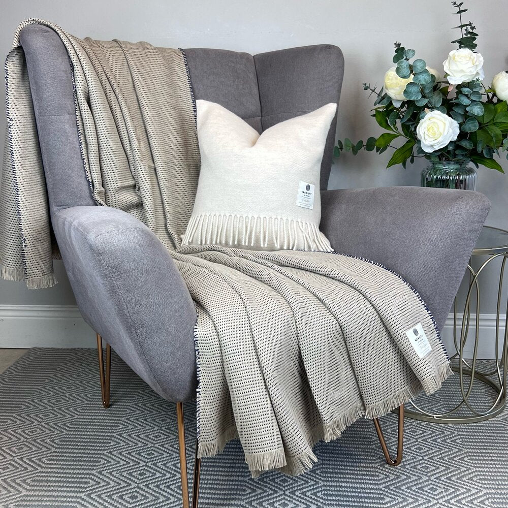 Athens Chunky Linnen Blankie Naturel Steen 200x145 cm
