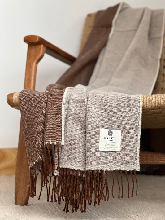 Cappuccino Reversible Merino Blankie 200x145 cm