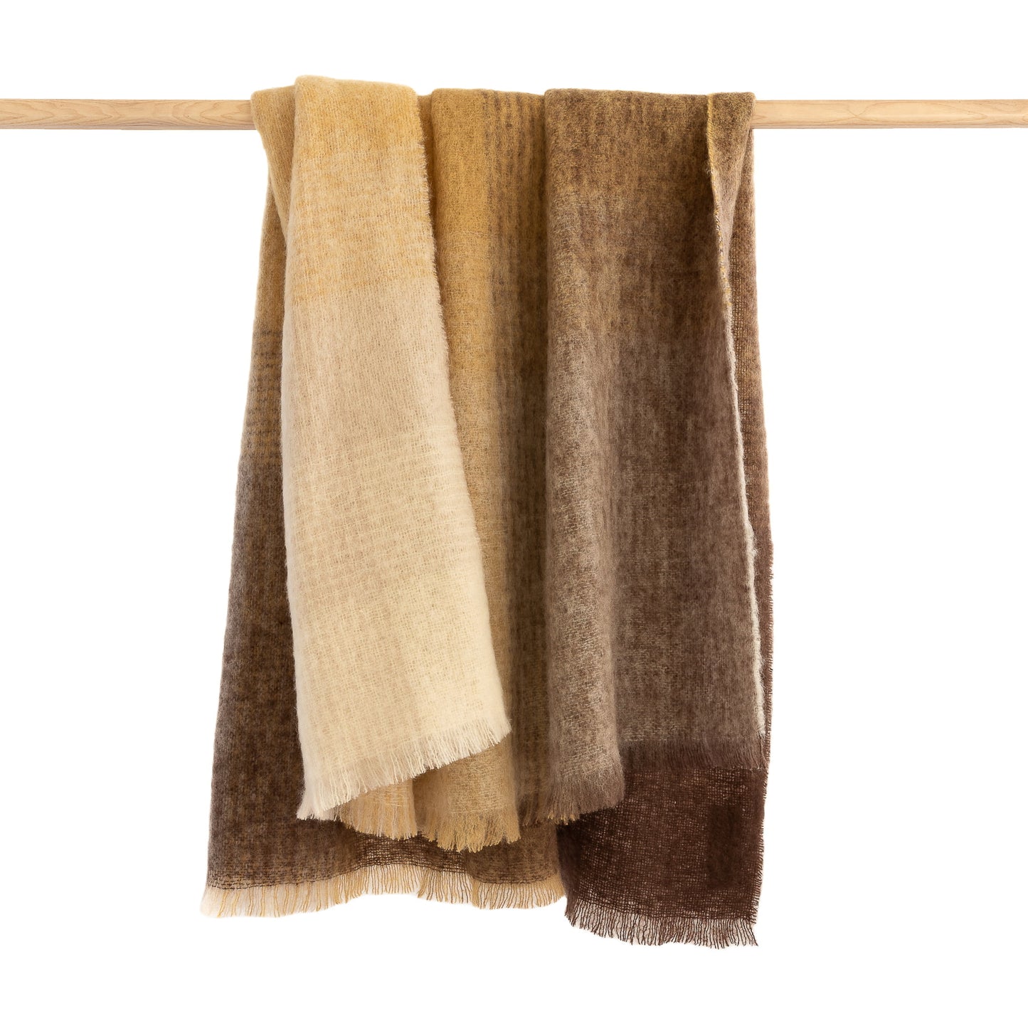 Mohair Wol Blankie Bruin Beige Mix 137 x 182cm