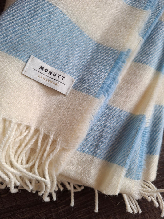 Whispering Blue Merino Baby Blankie 100x75 cm